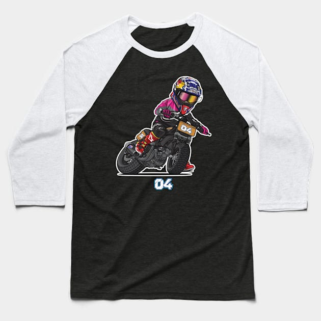 Andrea Dovizioso 4 Toon Baseball T-Shirt by lavonneroberson